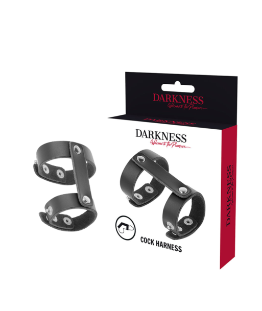 DARKNESS - ANILLO PENE Y TESTÍCULOS AJUSTABLE LEATHER DARKNESS - ANILLO PENE Y TESTÍCULOS AJUSTABLE LEATHER