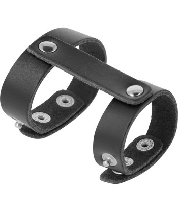 DARKNESS - ANILLO PENE Y TESTÍCULOS AJUSTABLE LEATHER