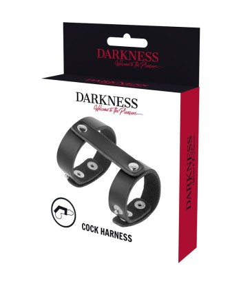 DARKNESS - ANILLO PENE Y TESTÍCULOS AJUSTABLE LEATHER