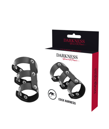 DARKNESS - ANILLO DOBLE PENE Y TESTÍCULOS AJUSTABLE LEATHER