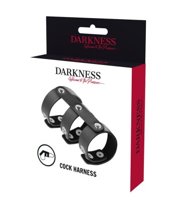 DARKNESS - ANILLO DOBLE PENE Y TESTÍCULOS AJUSTABLE LEATHER
