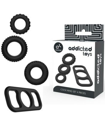 ADDICTED TOYS - SET 4 ANILLOS SILICONA PARA EL PENE