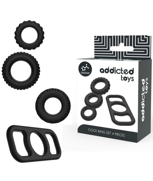 ADDICTED TOYS - SET 4 ANILLOS SILICONA PARA EL PENE ADDICTED TOYS - SET 4 ANILLOS SILICONA PARA EL PENE