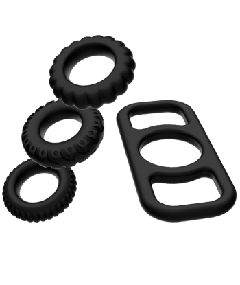 ADDICTED TOYS - SET 4 ANILLOS SILICONA PARA EL PENE
