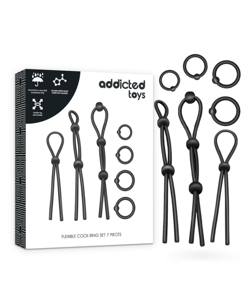 ADDICTED TOYS - KIT DE 7 ANILLAS SILICONA FLEXIBLE ADDICTED TOYS - KIT DE 7 ANILLAS SILICONA FLEXIBLE