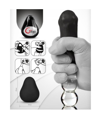 G-VIBE - HUEVO MASTURBADOR TEXTURADO REUTILIZABLE NEGRO
