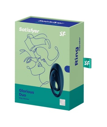 SATISFYER - GLORIOUS DUO ANILLO VIBRADOR AZUL