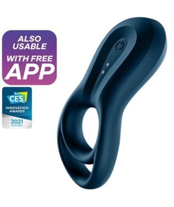 SATISFYER - EPIC DUO ANILLO VIBRADOR APP AZUL