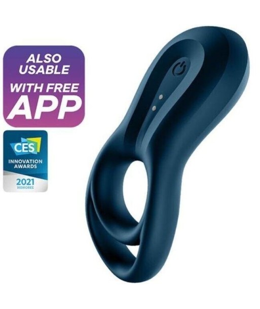 SATISFYER - EPIC DUO ANILLO VIBRADOR APP AZUL