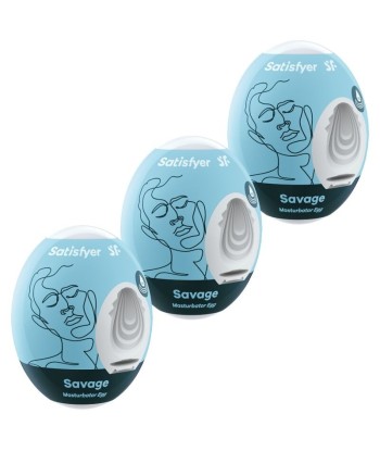 SATISFYER - 3 HUEVOS MASTURBADORES SAVAGE