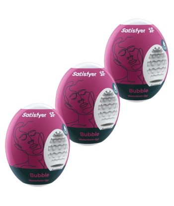 SATISFYER - 3 HUEVOS MASTURBADORES BUBBLE
