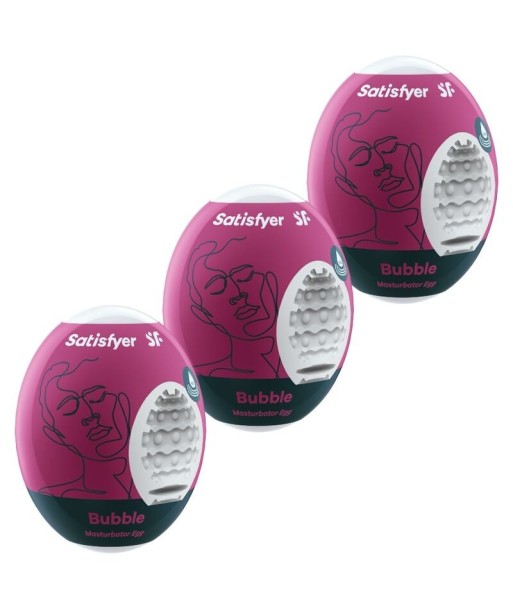 SATISFYER - 3 HUEVOS MASTURBADORES BUBBLE