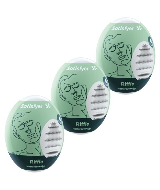 SATISFYER - 3 HUEVOS MASTURBADORES RIFFLE