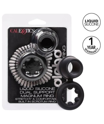 CALEXOTICS - ALPHA DUAL MAGNUM RING NEGRO