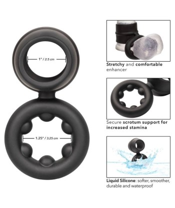 CALEXOTICS - ALPHA DUAL MAGNUM RING NEGRO