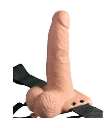 FETISH FANTASY SERIES - ARNÉS AJUSTABLE CONTROL REMOTO PENE REALÍSTICO CON TESTÍCULOS RECARGABLE Y VIBRADOR 15 CM