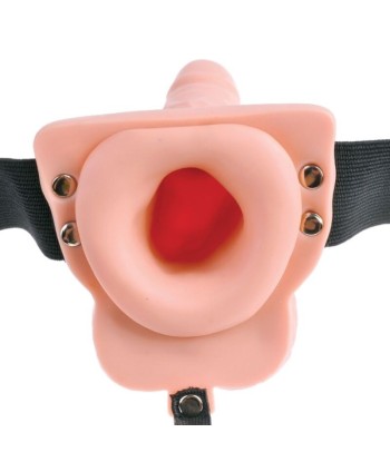 FETISH FANTASY SERIES - ARNÉS AJUSTABLE CONTROL REMOTO PENE REALÍSTICO CON TESTÍCULOS RECARGABLE Y VIBRADOR 15 CM
