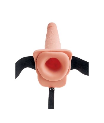 FETISH FANTASY SERIES - ARNÉS AJUSTABLE PENE REALÍSTICO CON TESTÍCULOS SQUIRTING 19 CM