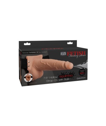 FETISH FANTASY SERIES - ARNÉS AJUSTABLE PENE REALÍSTICO CON TESTÍCULOS SQUIRTING 19 CM