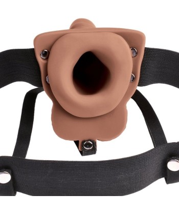 FETISH FANTASY SERIES - ARNÉS AJUSTABLE PENE REALÍSTICO CON TESTÍCULOS RECARGABLE Y VIBRADOR 15 CM