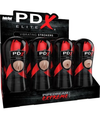 PDX ELITE - SET MASTURBADOR STROKER 12 UNIDADES: 6X VAGINA, 3X ANO, 3X BOCA