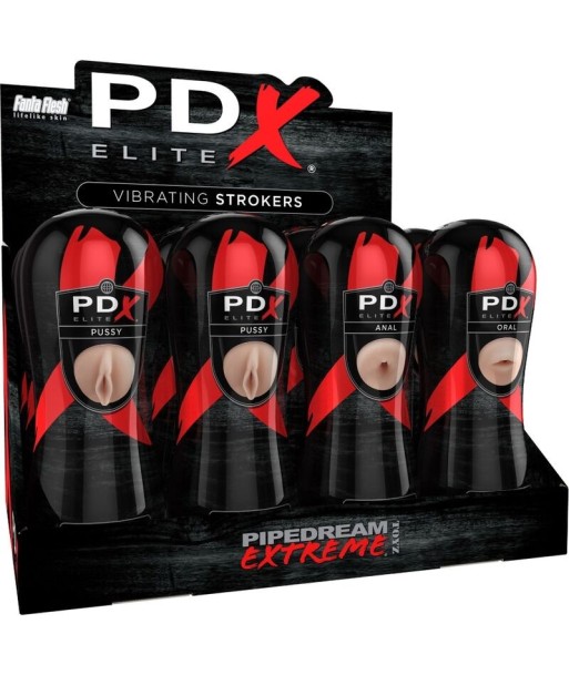 PDX ELITE - SET MASTURBADOR STROKER 12 UNIDADES: 6X VAGINA, 3X ANO, 3X BOCA