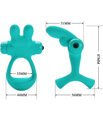 PRETTY LOVE - DANTE ANILLO VIBRADOR RABBIT VERDE