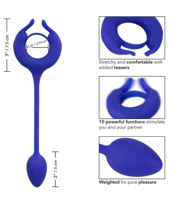 CALEXOTICS - ADMIRAL ANILLO CON PESO PARA PENE AZUL