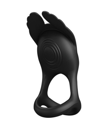 PRETTY LOVE - SILAS ANILLO VIBRADOR 7 VIBRACIONES SILICONA NEGRO