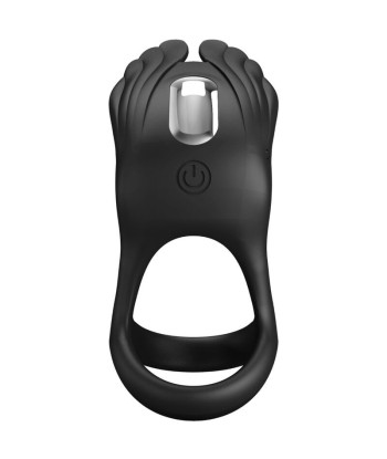 PRETTY LOVE - SILAS ANILLO VIBRADOR 7 VIBRACIONES SILICONA NEGRO