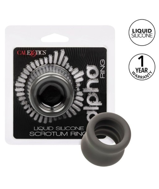 CALEXOTICS - ALPHA ANILLO EXTENSIÓN ESCROTO DOBLE NEGRO