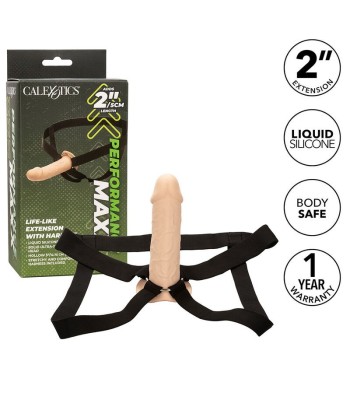 CALEXOTICS - PERFORMANCE MAXX EXTENSIÓN REALISTA CON ARNÉS PIEL CLARO