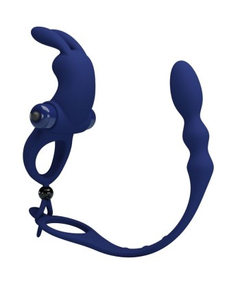 PRETTY LOVE - AYAD ANILLO VIBRADOR RABBIT CON PLUG AZUL