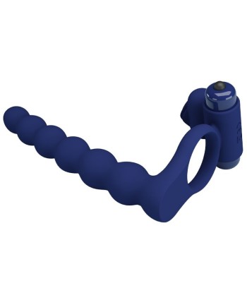 PRETTY LOVE - AJMAL ANILLO VIBRADOR CON PLUG AZUL