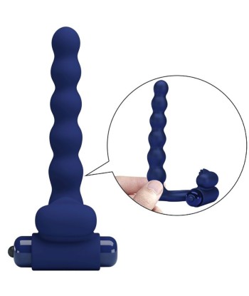 PRETTY LOVE - AJMAL ANILLO VIBRADOR CON PLUG AZUL