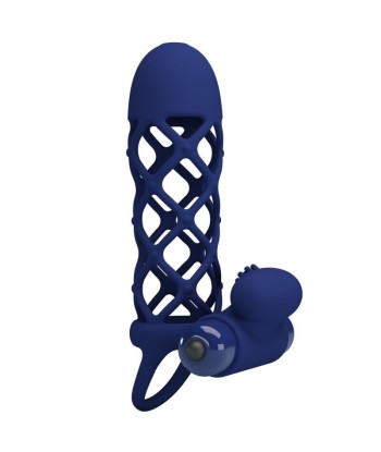 PRETTY LOVE - GIANN ANILLO VIBRADOR CON FUNDA DE SILICONA AZUL