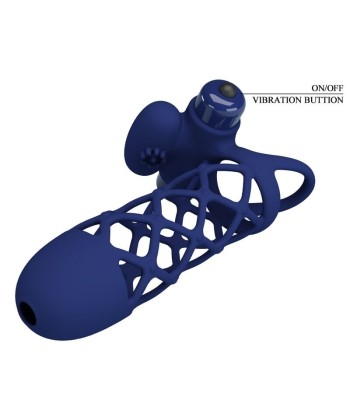 PRETTY LOVE - GIANN ANILLO VIBRADOR CON FUNDA DE SILICONA AZUL