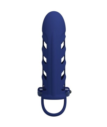 PRETTY LOVE - ALTAF ANILLO VIBRADOR CON FUNDA DE SILICONA AZUL