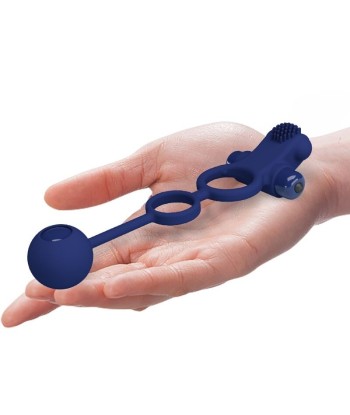 PRETTY LOVE - REMINGTON DOBLE ANILLO VIBRADOR CON PLUG AZUL