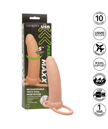CALEXOTICS - MAXX DOBLE PENETRADOR GRUESO 10 VIBRACIONES NATURAL
