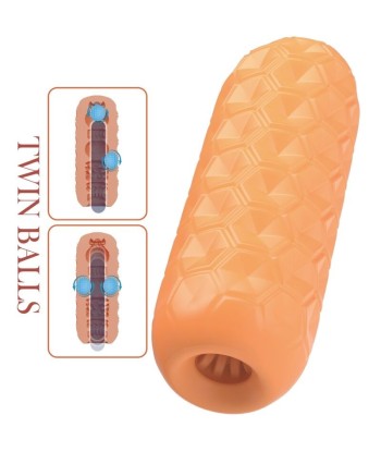 PRETTY LOVE - TWIN BALLS MASTURBADOR MASCULINO NARANJA