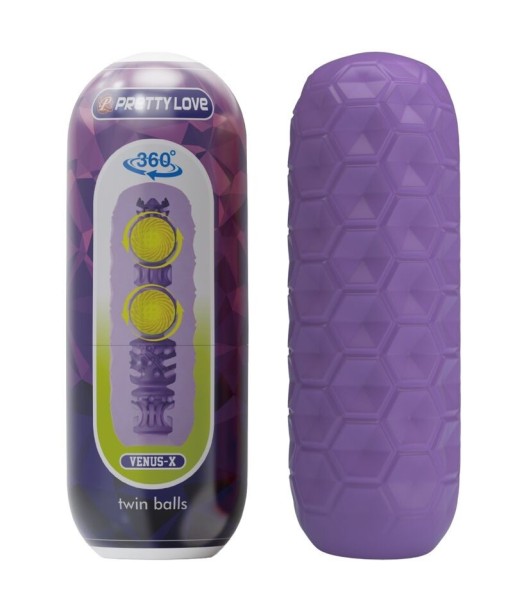 PRETTY LOVE - TWIN BALLS MASTURBADOR MASCULINO MORADO