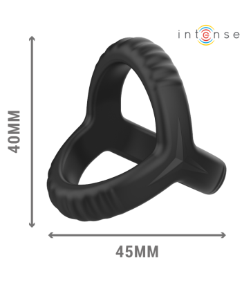 INTENSE - CARSON ANILLO DOBLE PARA PENE SILICONA NEGRO MODELO 4