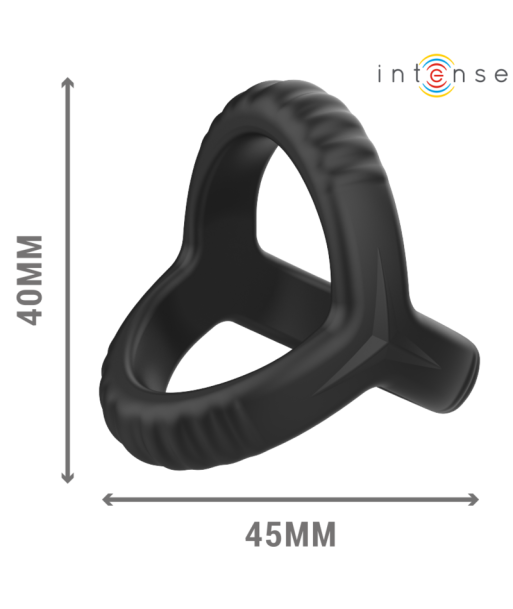 INTENSE - CARSON ANILLO DOBLE PARA PENE SILICONA NEGRO MODELO 4