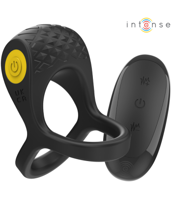 INTENSE - ALEX ANILLO DOBLE VIBRADOR PENE 10 VIBRACIONES NEGRO