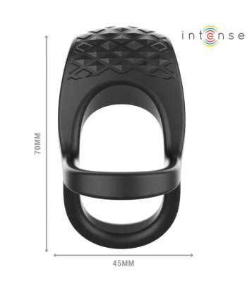 INTENSE - ALEX ANILLO DOBLE VIBRADOR PENE 10 VIBRACIONES NEGRO