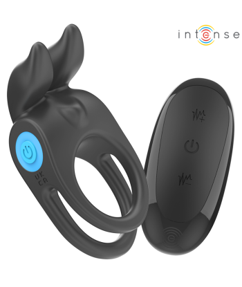 INTENSE - SAM ANILLO DOBLE VIBRADOR PENE 10 VIBRACIONES NEGRO