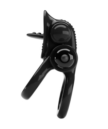 PRETTY LOVE - PASSIONATE RING DOBLE ANILLO VIBRADOR ESTIMULADOR CLÍTORIS NEGRO
