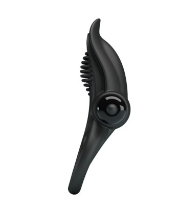 PRETTY LOVE - DOBLE ANILLO VIBRADOR ESTIMULADOR CLÍTORIS 10 VIBRACIONES NEGRO