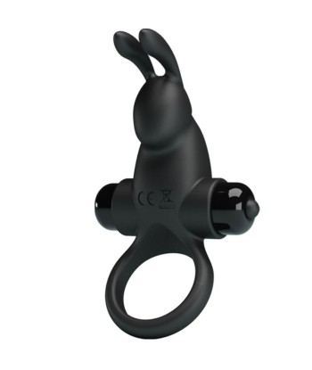 PRETTY LOVE - ANILLO VIBRADOR ESTIMULADOR RABBIT CLÍTORIS 10 VIBRACIONES NEGRO